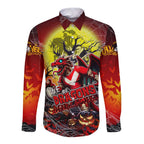 We Are Dragons Halloween Long Sleeve Button Shirt Pumpkin Scary Spooky Season - Aussie Hoodie