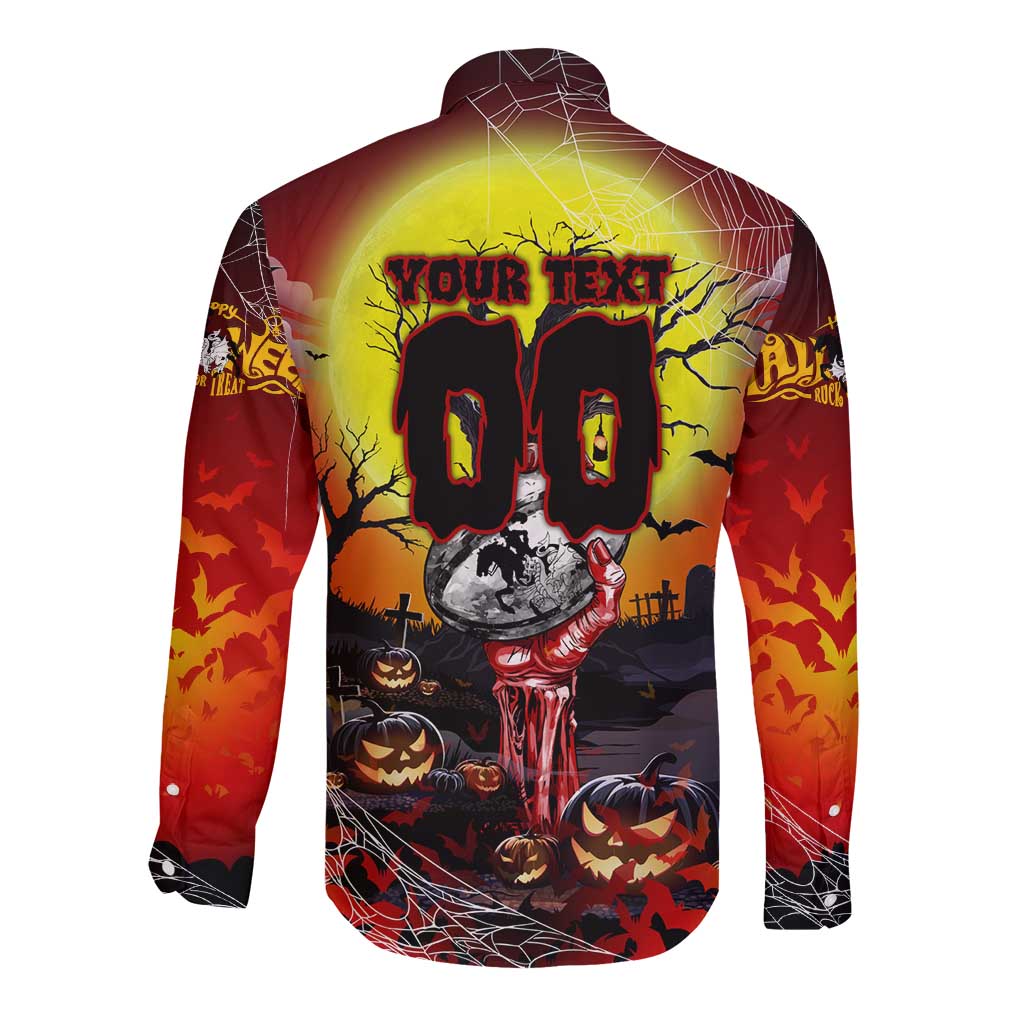 We Are Dragons Halloween Long Sleeve Button Shirt Pumpkin Scary Spooky Season - Aussie Hoodie