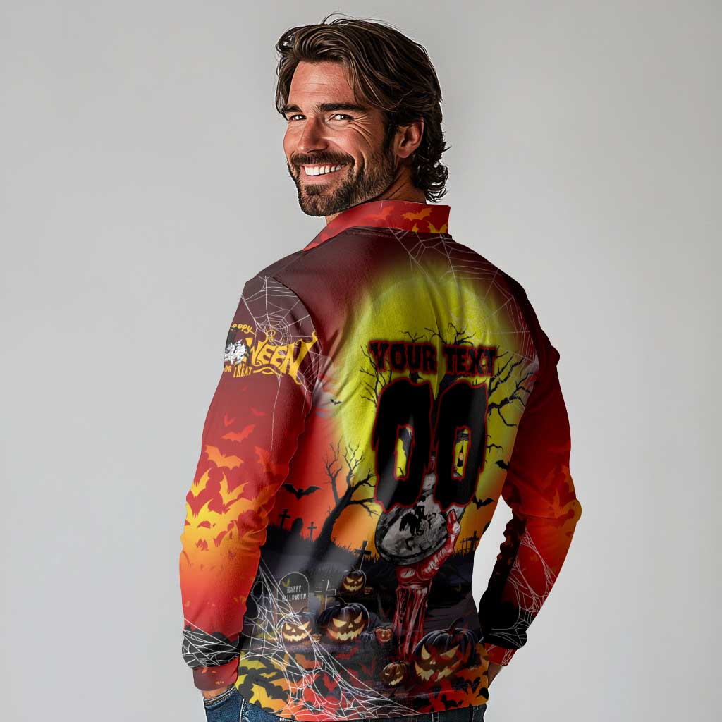 We Are Dragons Halloween Long Sleeve Polo Shirt Pumpkin Scary Spooky Season - Aussie Hoodie