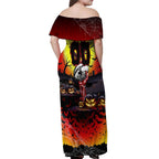 We Are Dragons Halloween Off Shoulder Maxi Dress Pumpkin Scary Spooky Season - Aussie Hoodie