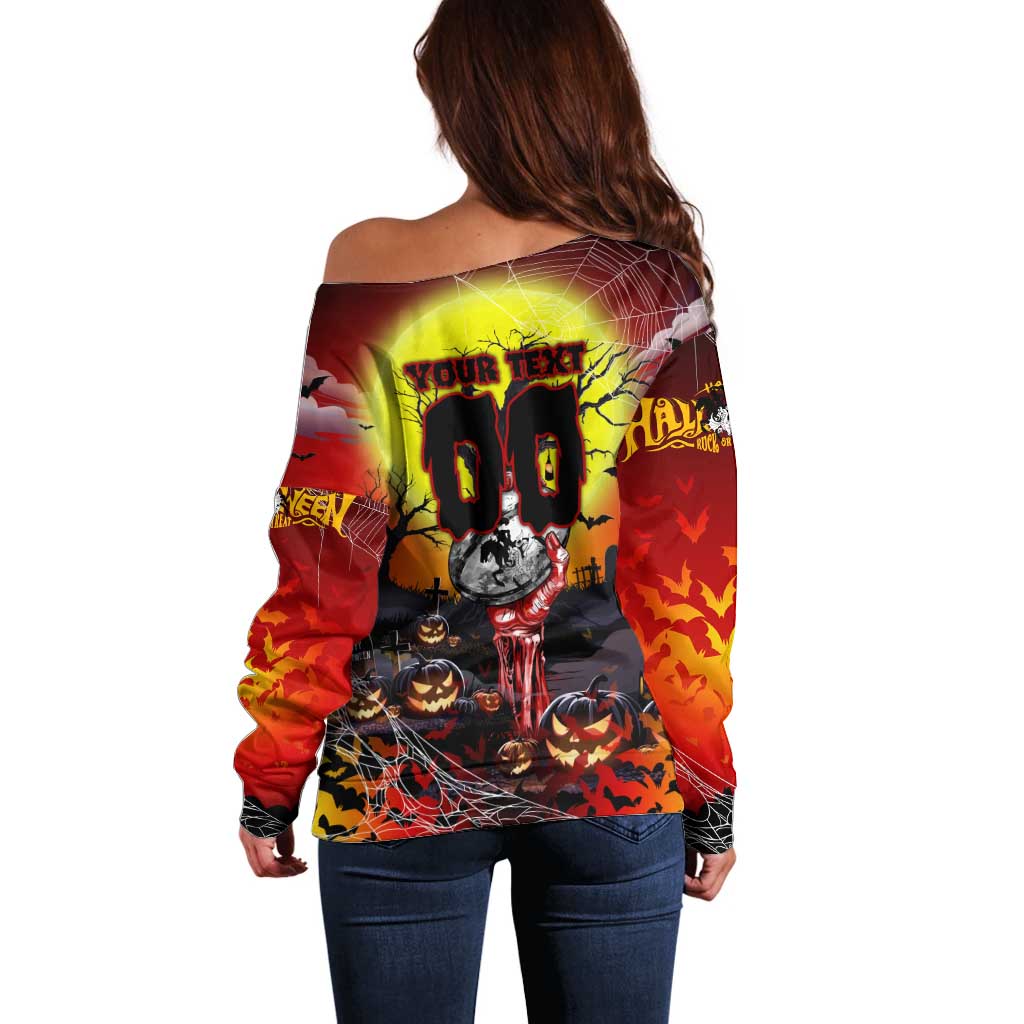 We Are Dragons Halloween Off Shoulder Sweater Pumpkin Scary Spooky Season - Aussie Hoodie