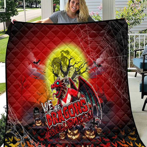 We Are Dragons Halloween Quilt Pumpkin Scary Spooky Season - Aussie Hoodie