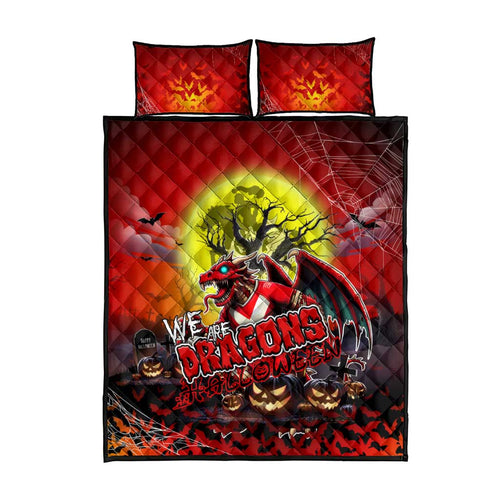We Are Dragons Halloween Quilt Bed Set Pumpkin Scary Spooky Season - Aussie Hoodie