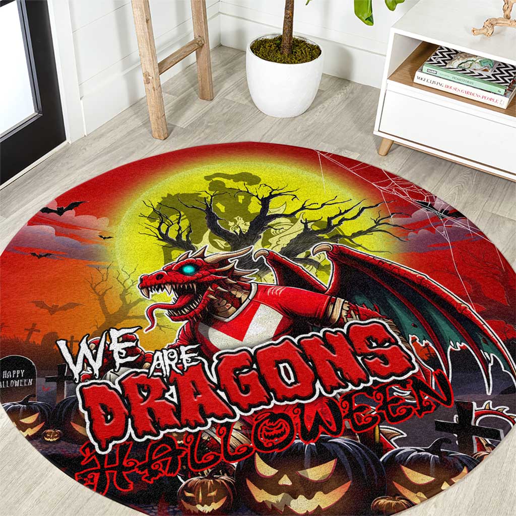 We Are Dragons Halloween Round Carpet Pumpkin Scary Spooky Season - Aussie Hoodie