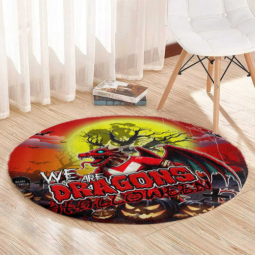 We Are Dragons Halloween Round Carpet Pumpkin Scary Spooky Season - Aussie Hoodie