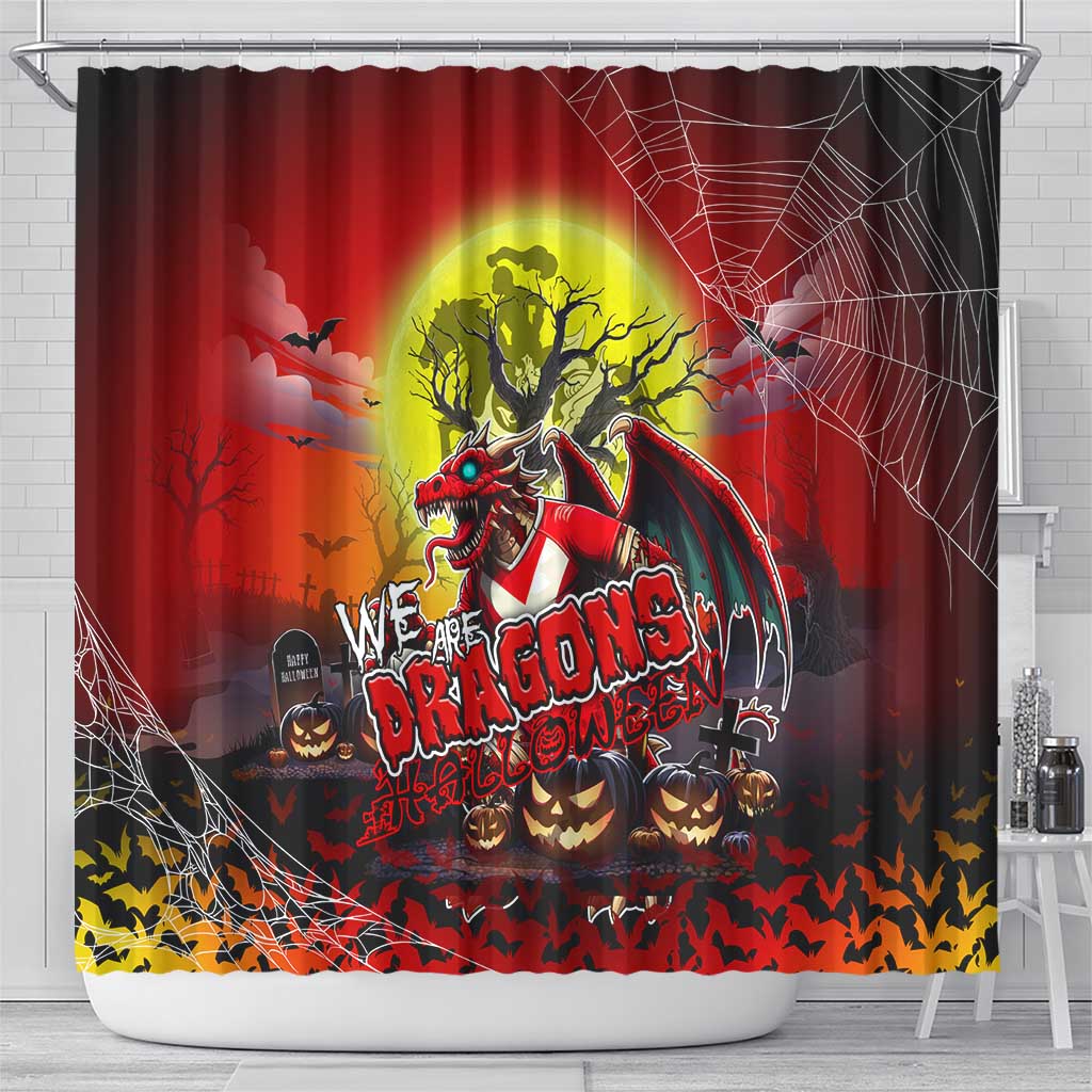We Are Dragons Halloween Shower Curtain Pumpkin Scary Spooky Season - Aussie Hoodie