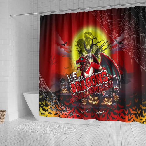 We Are Dragons Halloween Shower Curtain Pumpkin Scary Spooky Season - Aussie Hoodie