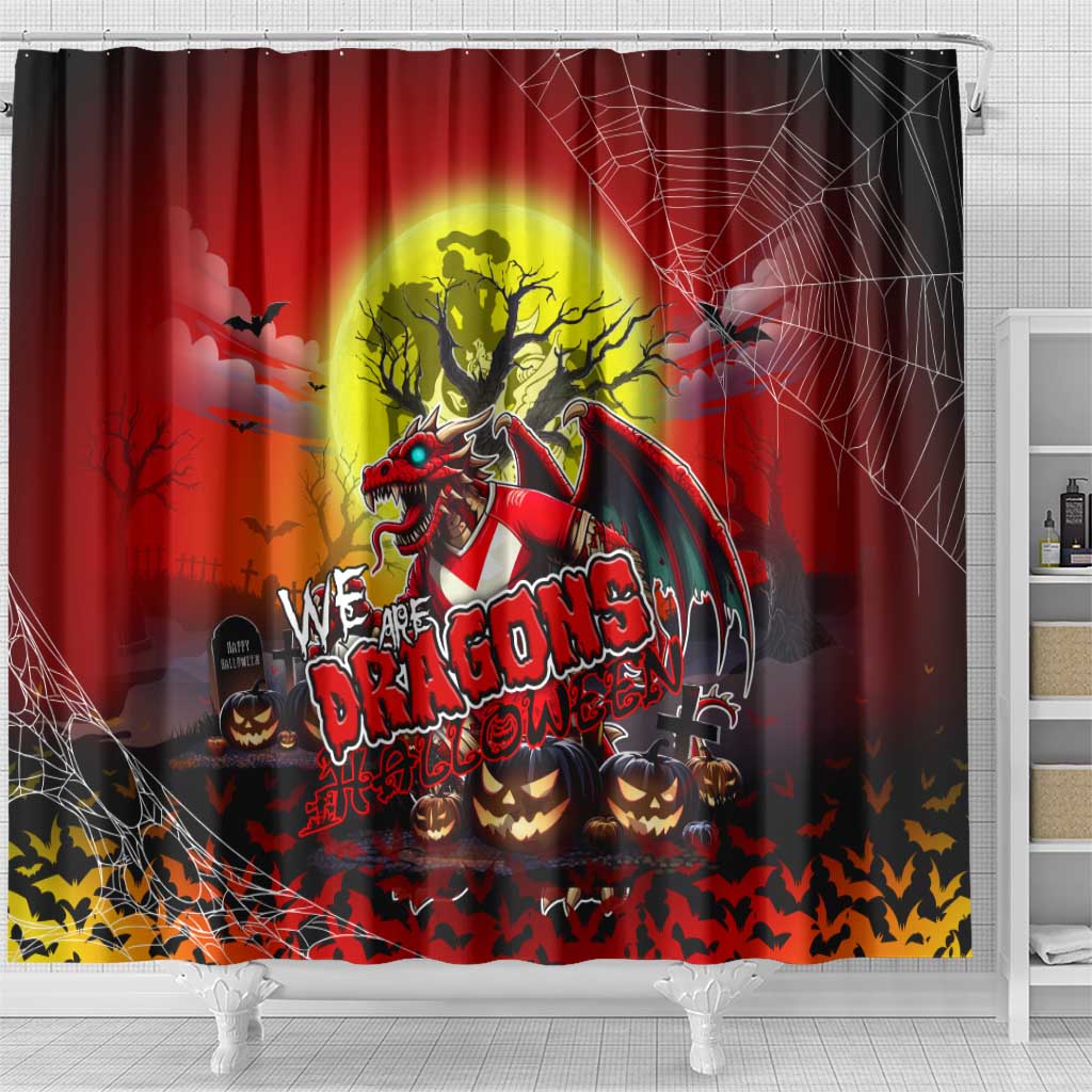 We Are Dragons Halloween Shower Curtain Pumpkin Scary Spooky Season - Aussie Hoodie