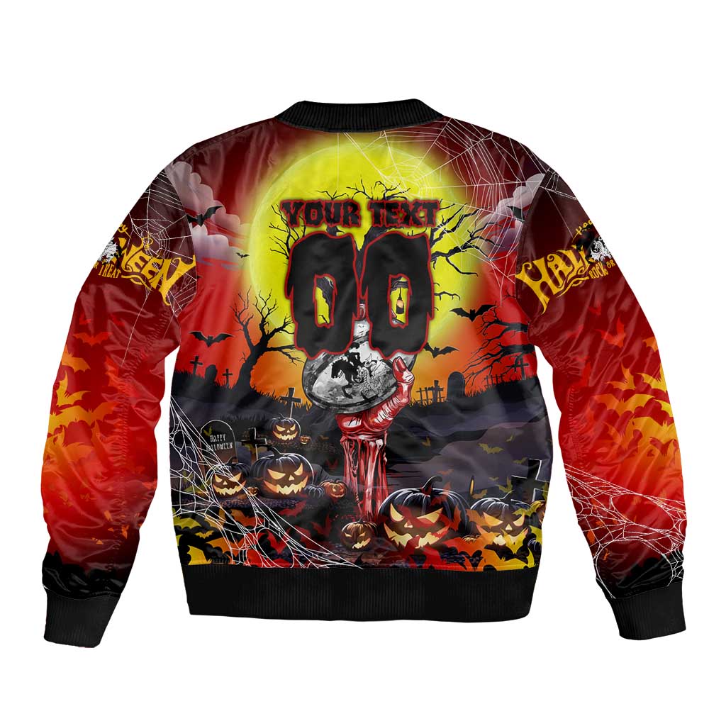 We Are Dragons Halloween Sleeve Zip Bomber Jacket Pumpkin Scary Spooky Season - Aussie Hoodie
