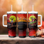 We Are Dragons Halloween Tumbler With Handle Pumpkin Scary Spooky Season - Aussie Hoodie