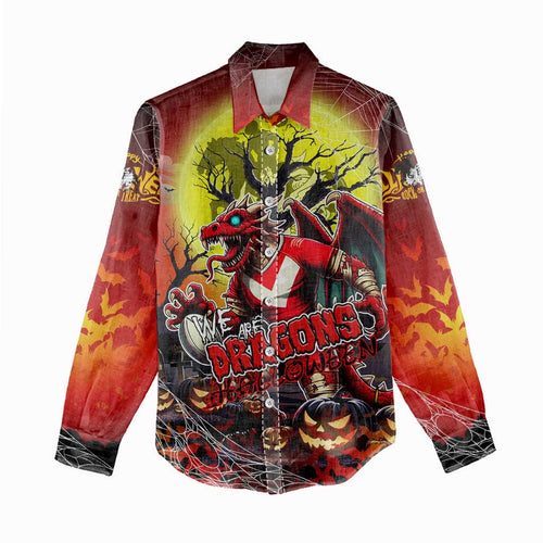 We Are Dragons Halloween Women Casual Shirt Pumpkin Scary Spooky Season - Aussie Hoodie