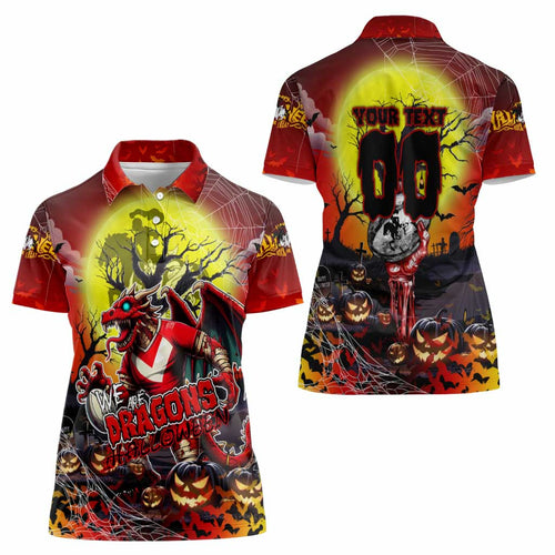 We Are Dragons Halloween Women Polo Shirt Pumpkin Scary Spooky Season - Aussie Hoodie