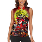 We Are Dragons Halloween Women Sleeveless Polo Shirt Pumpkin Scary Spooky Season - Aussie Hoodie