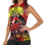 We Are Dragons Halloween Women Sleeveless Polo Shirt Pumpkin Scary Spooky Season - Aussie Hoodie