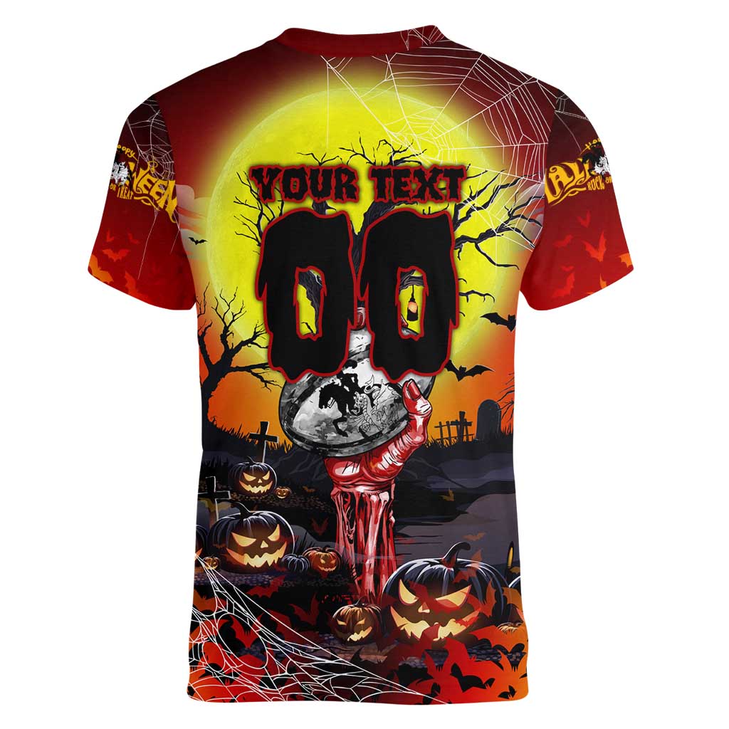 We Are Dragons Halloween Women V-Neck T-Shirt Pumpkin Scary Spooky Season - Aussie Hoodie