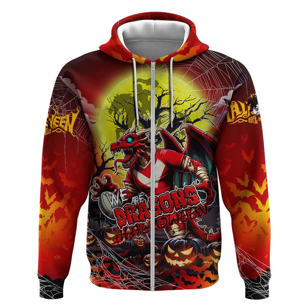 We Are Dragons Halloween Zip Hoodie Pumpkin Scary Spooky Season - Aussie Hoodie