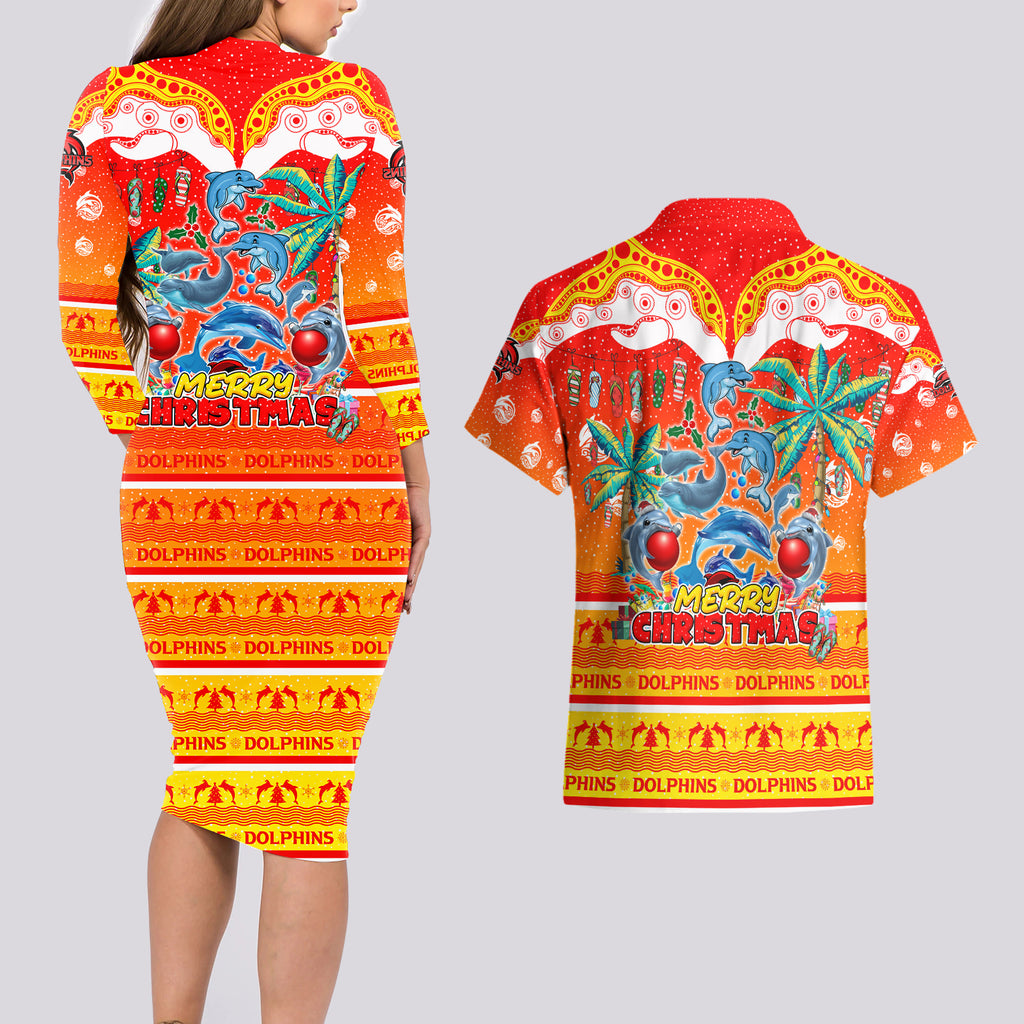 dolphins-christmas-couples-matching-long-sleeve-bodycon-dress-and-hawaiian-shirt-merry-xmas-nrl-australia-rugby