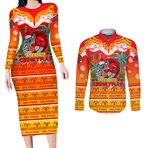 dolphins-christmas-couples-matching-long-sleeve-bodycon-dress-and-long-sleeve-button-shirt-merry-xmas-nrl-australia-rugby