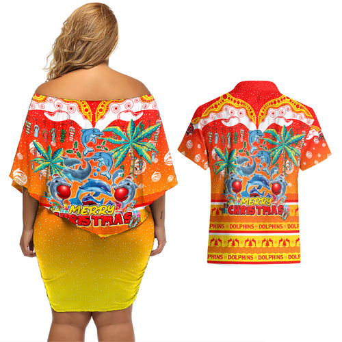 dolphins-christmas-couples-matching-off-shoulder-short-dress-and-hawaiian-shirt-merry-xmas-nrl-australia-rugby