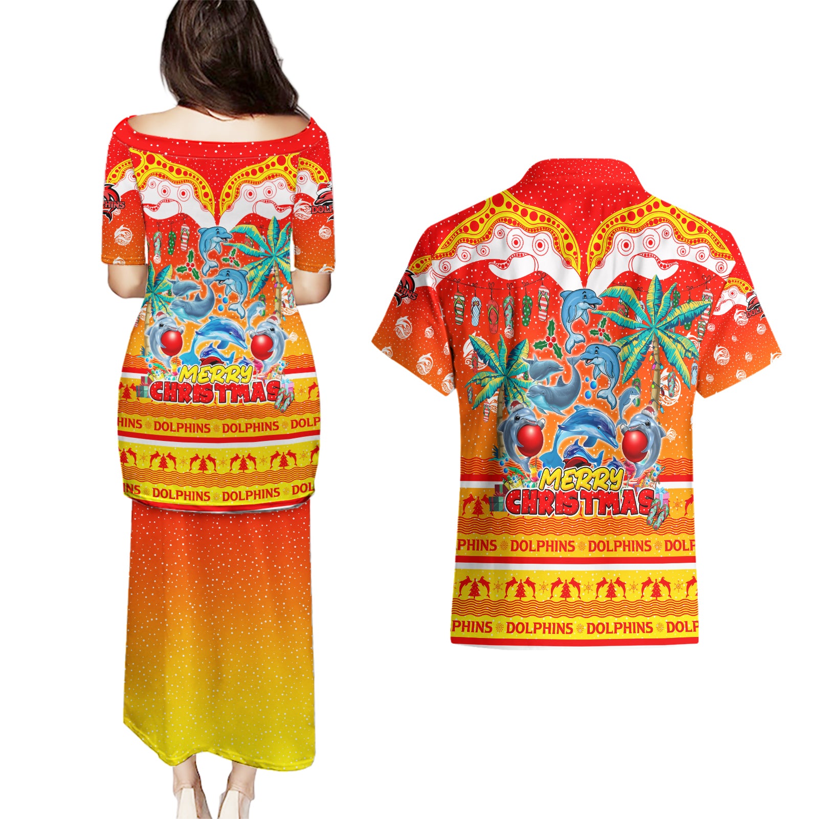 dolphins-christmas-couples-matching-puletasi-dress-and-hawaiian-shirt-merry-xmas-nrl-australia-rugby