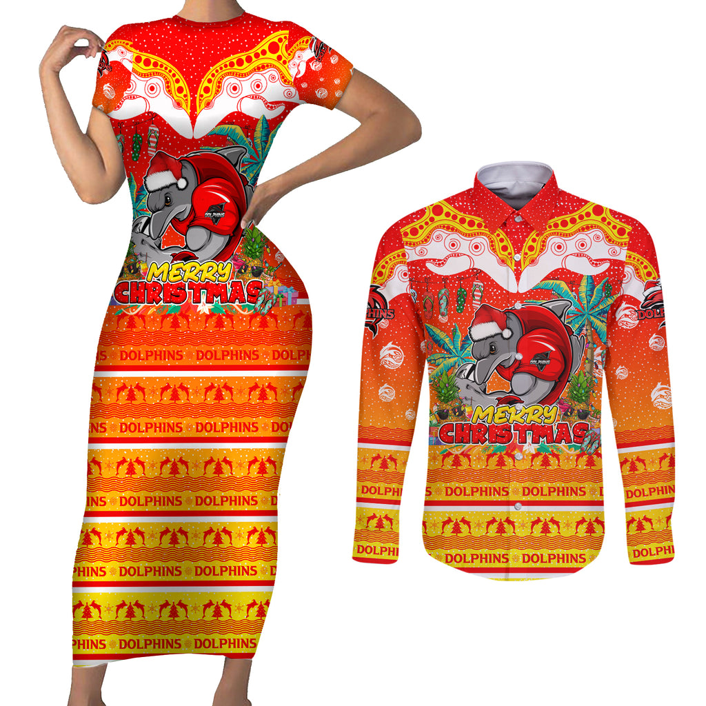 dolphins-christmas-couples-matching-short-sleeve-bodycon-dress-and-long-sleeve-button-shirt-merry-xmas-nrl-australia-rugby