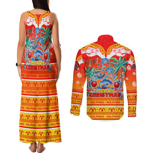 dolphins-christmas-couples-matching-tank-maxi-dress-and-long-sleeve-button-shirt-merry-xmas-nrl-australia-rugby