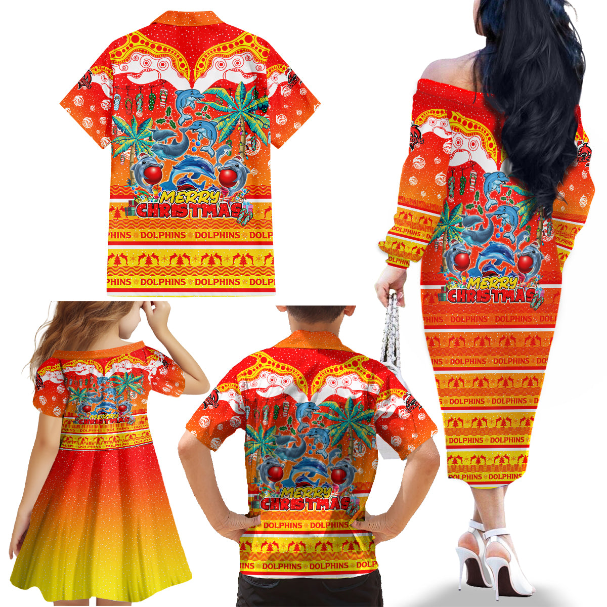 dolphins-christmas-family-matching-off-shoulder-long-sleeve-dress-and-hawaiian-shirt-merry-xmas-nrl-australia-rugby