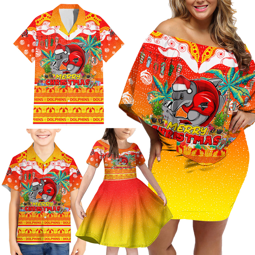dolphins-christmas-family-matching-off-shoulder-short-dress-and-hawaiian-shirt-merry-xmas-nrl-australia-rugby