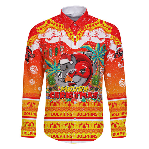dolphins-christmas-family-matching-off-shoulder-short-dress-and-hawaiian-shirt-merry-xmas-nrl-australia-rugby