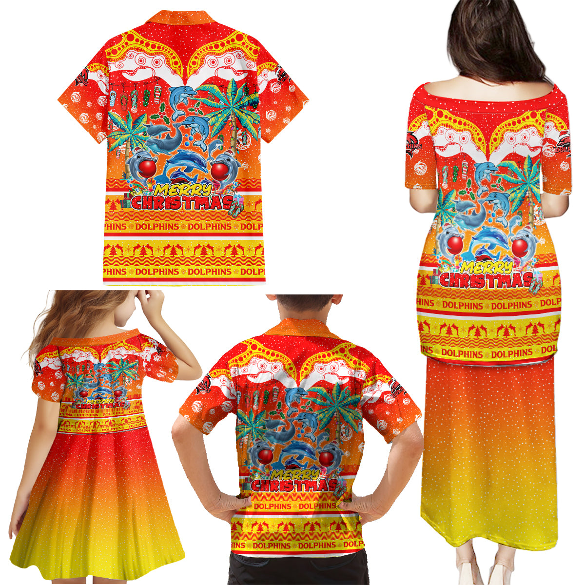 dolphins-christmas-family-matching-puletasi-dress-and-hawaiian-shirt-merry-xmas-nrl-australia-rugby