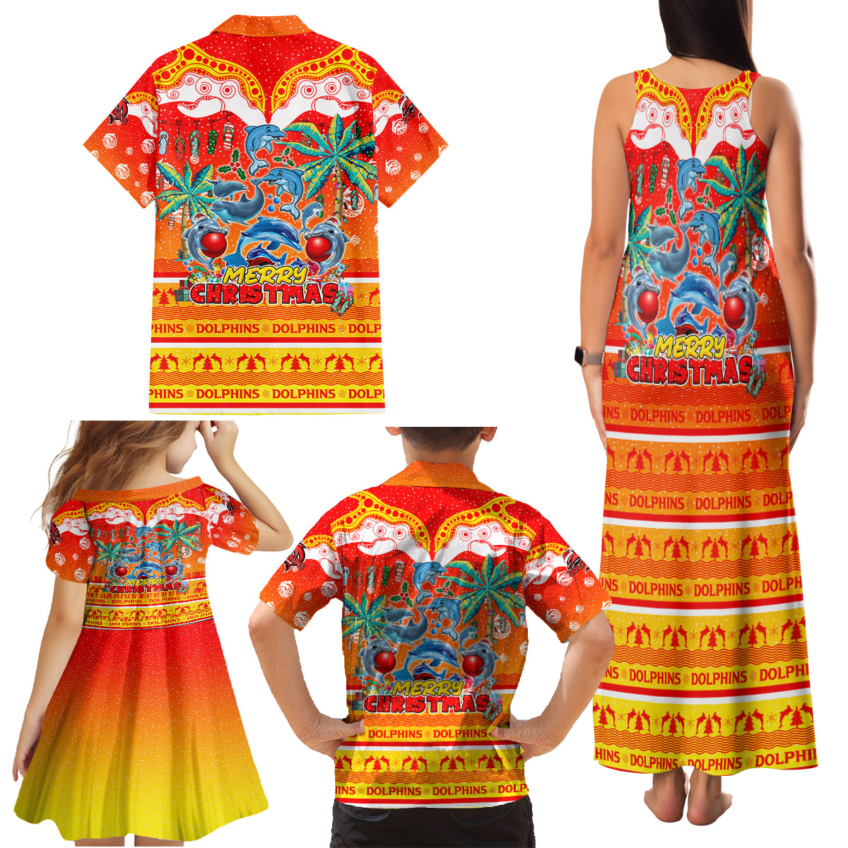 dolphins-christmas-family-matching-tank-maxi-dress-and-hawaiian-shirt-merry-xmas-nrl-australia-rugby