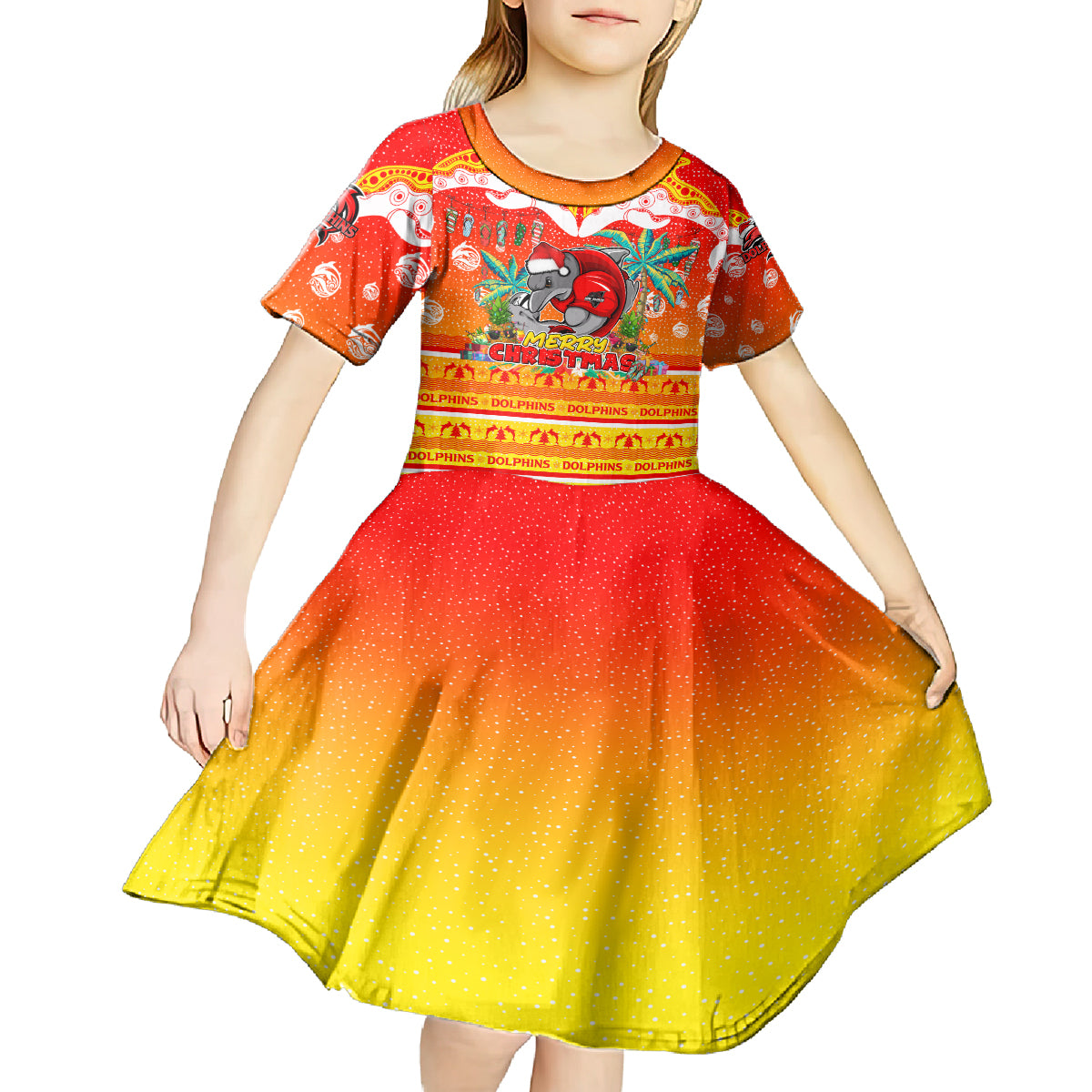 dolphins-christmas-kid-short-sleeve-dress-merry-xmas-nrl-australia-rugby