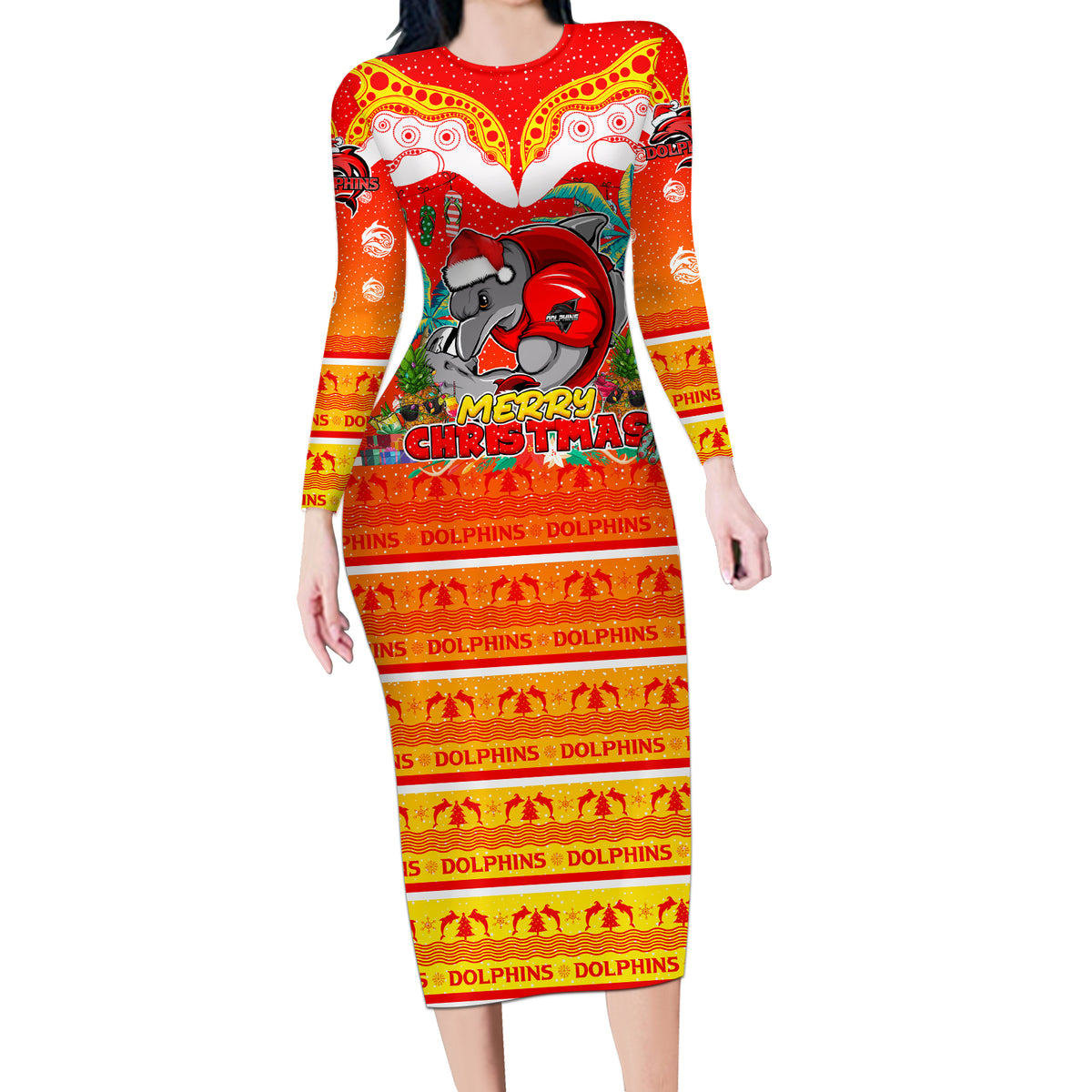 dolphins-christmas-long-sleeve-bodycon-dress-merry-xmas-nrl-australia-rugby