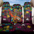Broncos Autism Awareness Back Car Seat Cover Puzzle Flames Rugby Ball