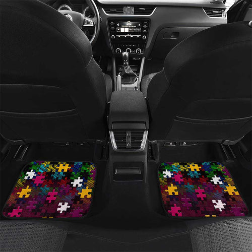 Broncos Autism Awareness Car Mats Puzzle Flames Rugby Ball