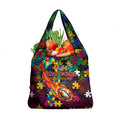 Broncos Autism Awareness Grocery Bag Puzzle Flames Rugby Ball