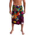 Broncos Autism Awareness Lavalava Puzzle Flames Rugby Ball