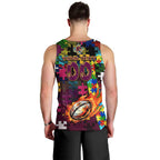 Broncos Autism Awareness Men Tank Top Puzzle Flames Rugby Ball