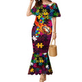 Broncos Autism Awareness Mermaid Dress Puzzle Flames Rugby Ball
