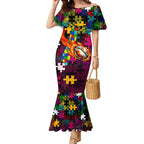 Broncos Autism Awareness Mermaid Dress Puzzle Flames Rugby Ball