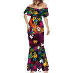 Broncos Autism Awareness Mermaid Dress Puzzle Flames Rugby Ball