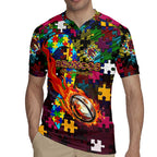 Broncos Autism Awareness Rugby Jersey Puzzle Flames Rugby Ball