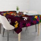 Broncos Autism Awareness Tablecloth Puzzle Flames Rugby Ball