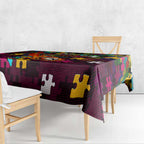 Broncos Autism Awareness Tablecloth Puzzle Flames Rugby Ball