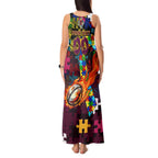 Broncos Autism Awareness Tank Maxi Dress Puzzle Flames Rugby Ball