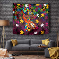 Broncos Autism Awareness Tapestry Puzzle Flames Rugby Ball