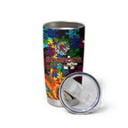 Broncos Autism Awareness Tumbler Cup Puzzle Flames Rugby Ball