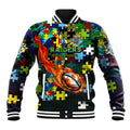 Raiders Autism Awareness Baseball Jacket Puzzle Flames Rugby Ball