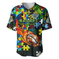 Raiders Autism Awareness Baseball Jersey Puzzle Flames Rugby Ball