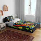 Raiders Autism Awareness Bedding Set Puzzle Flames Rugby Ball